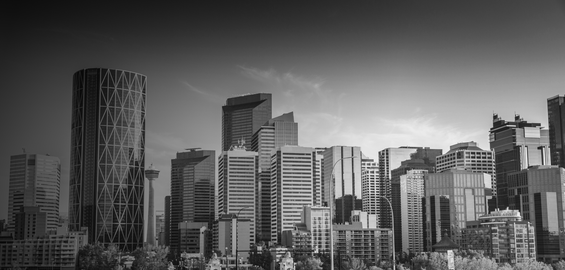 Skyline view of downtown Calgary.